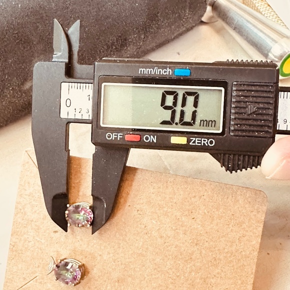 925 Sterling Silver Mystic Topaz Oval Stud Earrings w/Whale Tail - Picture 11 of 13